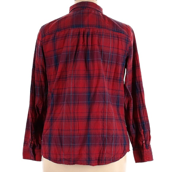 ST. JOHN’S BAY Women’s Red/Blue Plaid Flannel - Picture 2 of 8
